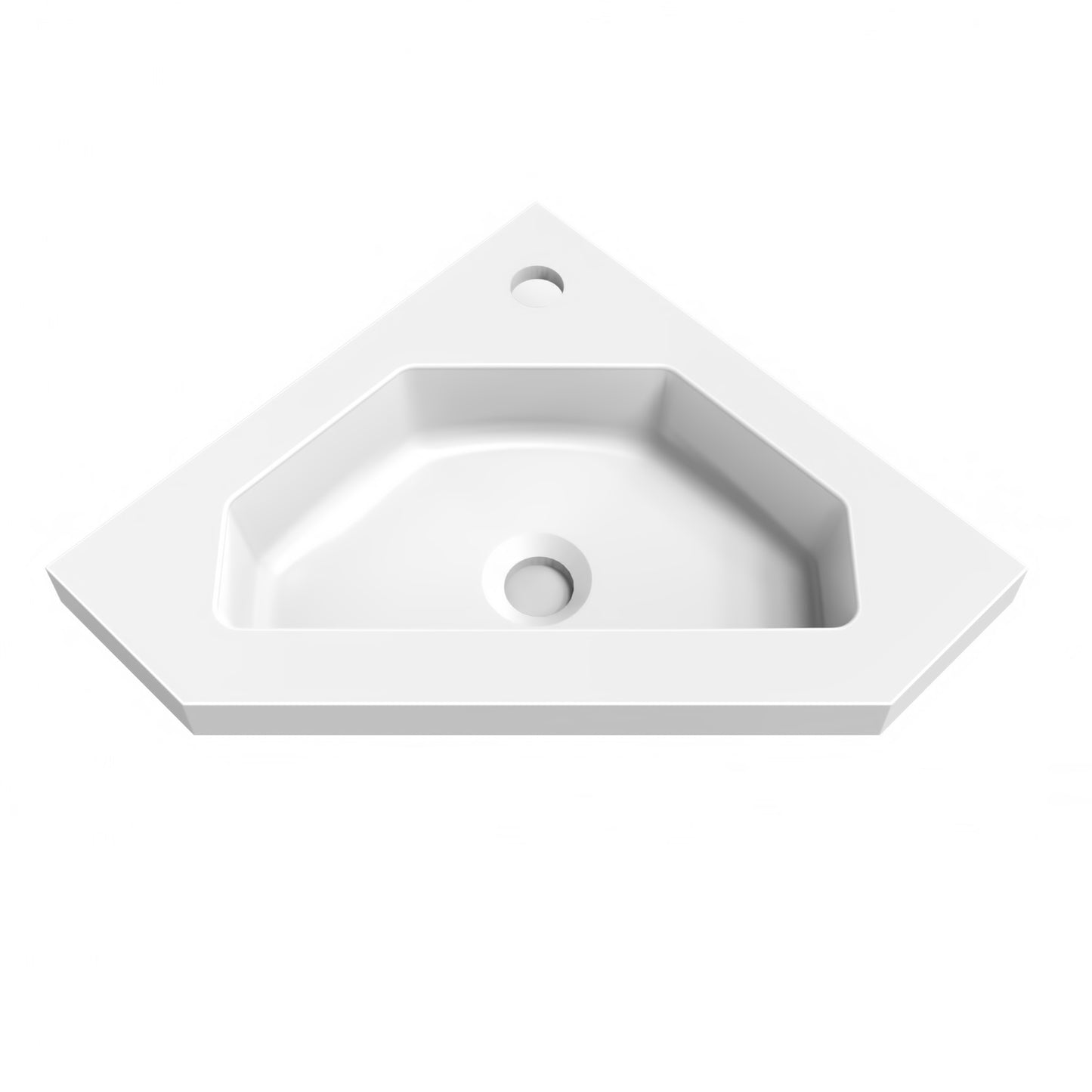 Mobile bagno triangolare sospeso Aica 40 cm con lavabo in pietra artificiale