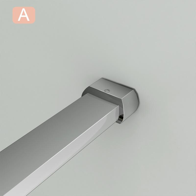 Aica Parete Per Doccia Walk In Alta 200cm Vetro Temperato Anti-frantumi Anticalcare 8mm Striscia Satinata-Opaca Barra Stabilizzatrice 90 cm