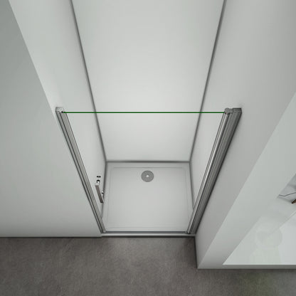Porta Doccia Per Nicchia Porta Apertura A Battente 187cm Con Piatti Doccia Verso Esterno Vetro Temperato Anticalcare