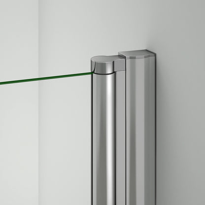 Porta Doccia Per Nicchia Porta Apertura A Battente 187cm Con Piatti Doccia Verso Esterno Vetro Temperato Anticalcare