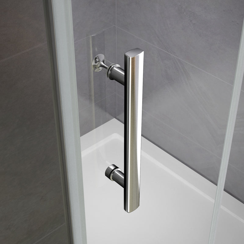 Aica 187/197 cm Porta Doccia Per Nicchia Bagno Apertura A Battente Vetro 6 mm Temperato Trasparente Anticalcare