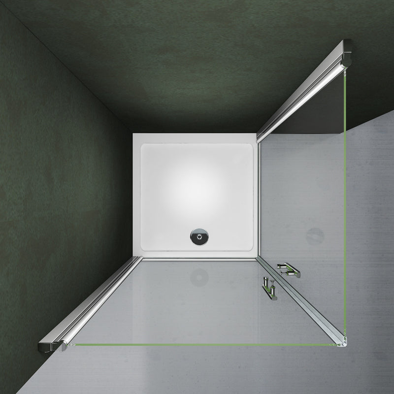 Aica 187cm Box Doccia Angolare Doppia Porta a Battente Rotazione Di 180 Gradi In Vetro Temperato 6mm Anticalcare Trasparente varie dimensioni