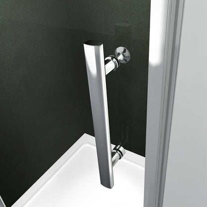Aica 197cm Box Doccia Angolare Doppia Porta a Battente Rotazione Di 180 Gradi In Vetro Temperato 6mm Anticalcare Trasparente varie dimensioni