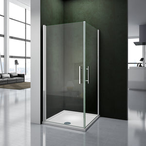 aica-box-angolare- Aica box doccia angolare doppie porte apertura a rotazione totale 180?? cristallo temperato trasparente anticalcare 195cm