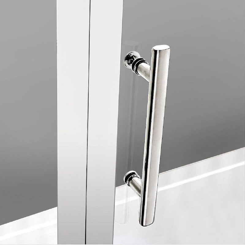 Aica Box Doccia Angolare Porta Battente Vetro 6 mm Temperato Anticalcare con Barra Stabilizzatrice da 45 cm Alto 197 cm