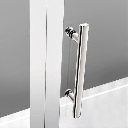 Aica 187cm Box Doccia Angolare Porta Battente Vetro 6 mm Temperato Anticalcare Telaio e Barra Stabilizzatrice Cromato Lucido varie dimensioni