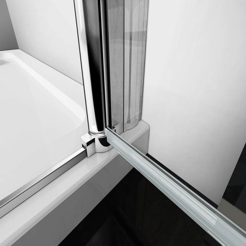 Aica 187cm Box Doccia Angolare Porta Battente Vetro 6 mm Temperato Anticalcare Telaio e Barra Stabilizzatrice Cromato Lucido varie dimensioni