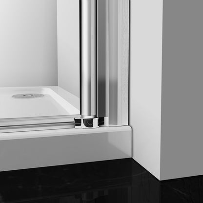 Aica 197 cm Box Doccia Angolare Porta Battente Vetro 6 mm Temperato Anticalcare Telaio e Barra Stabilizzatrice Cromato Lucido varie dimensioni
