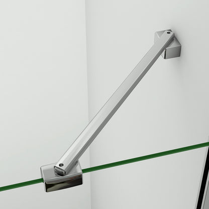 Aica 197 cm Box Doccia Angolare Porta Battente Vetro 6 mm Temperato Anticalcare Telaio e Barra Stabilizzatrice Cromato Lucido varie dimensioni