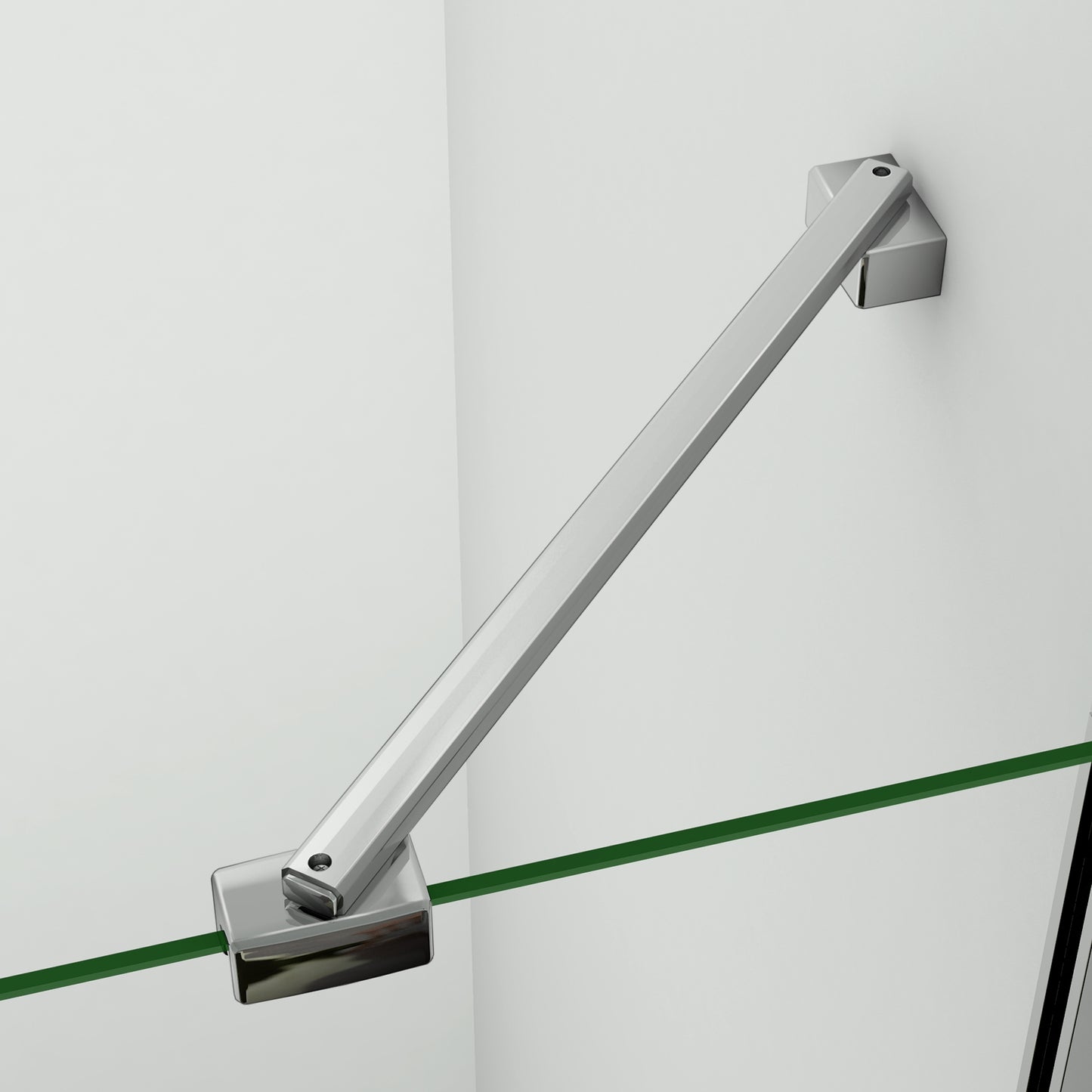 Aica Box Doccia Angolare Porta Battente Vetro 6 mm Temperato Anticalcare con Barra Stabilizzatrice da 45 cm Alto 197 cm