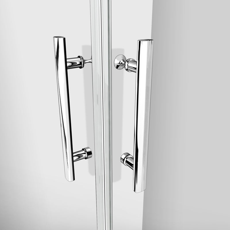 Aica 197cm Porta Doccia Per Nicchia Doppie Ante Battenti Saloon In Vetro 6 mm Temperato Trasparente Anticalcare