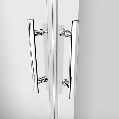Aica 197cm Porta Doccia Per Nicchia Doppie Ante Battenti Saloon In Vetro 6 mm Temperato Trasparente Anticalcare