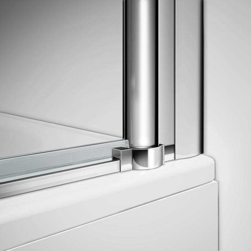 Aica 197cm Porta Doccia Per Nicchia Doppie Ante Battenti Saloon In Vetro 6 mm Temperato Trasparente Anticalcare