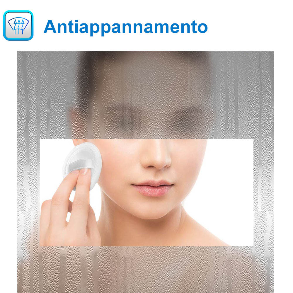 Aica Specchio Rotondo Bagno Led 60/70/80cm Due interruttori a sfioramento, 3 Temperature di Colore con Antiappannamento, Retroilluminato