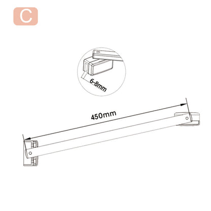 Doccia Walk In Parete Fissa in Vetro Temperato Anti-frantumi Anticalcare da 8mm Striscia Opaca Centrale con Barra Stabilizzatrice