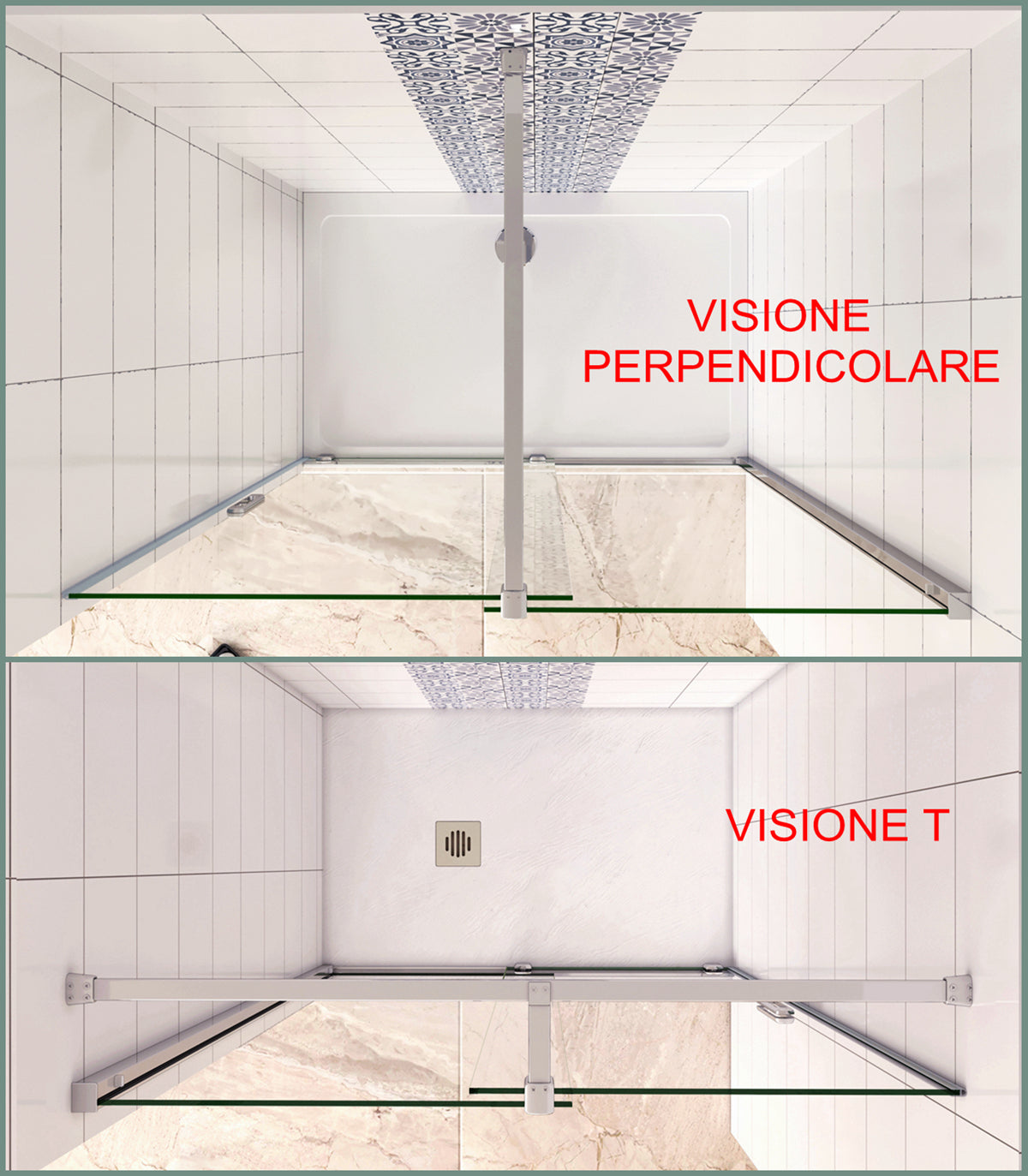 Aica 195 cm Porta Doccia Per Nicchia Anta Scorrevole in Vetro 8 mm Temperato Trasparente Anticalcare Rinforzata da Barra Stabilizzatrice