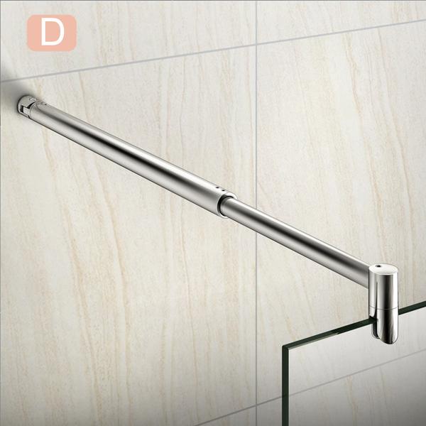 Aica Box Doccia Walk In Parete Fissa Con Barra Stabilizzatrice Vetro 8mm Temperato Trasparente Anticalcare
