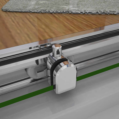 Aica 195 cm Box Doccia Angolare Doppie Porte Scorrevoli In Vetro 6mm Temperato Anticalcare Trasparente e Telaio Cromo Lucido