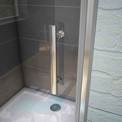 Aica 185 cm Box Doccia Per Nicchia Porta Battente In Vetro 6 mm Temperato Trasparente Anticalcare