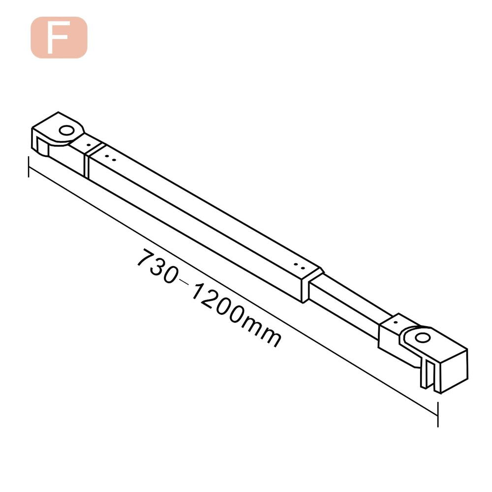 Aica Parete Per Doccia Alta 200cm Walk In Vetro 8mm Temperato Anti-frantumi Anticalcare Fascia Opaca Barra Stabilizzatrice 73-120cm