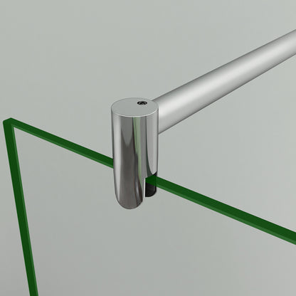 Aica 200cm Parete Per Doccia Walk In Vetro Temperato Trasparente Anticalcare 10mm Con Barra Stabilizzatrice Dimensioni Multiple