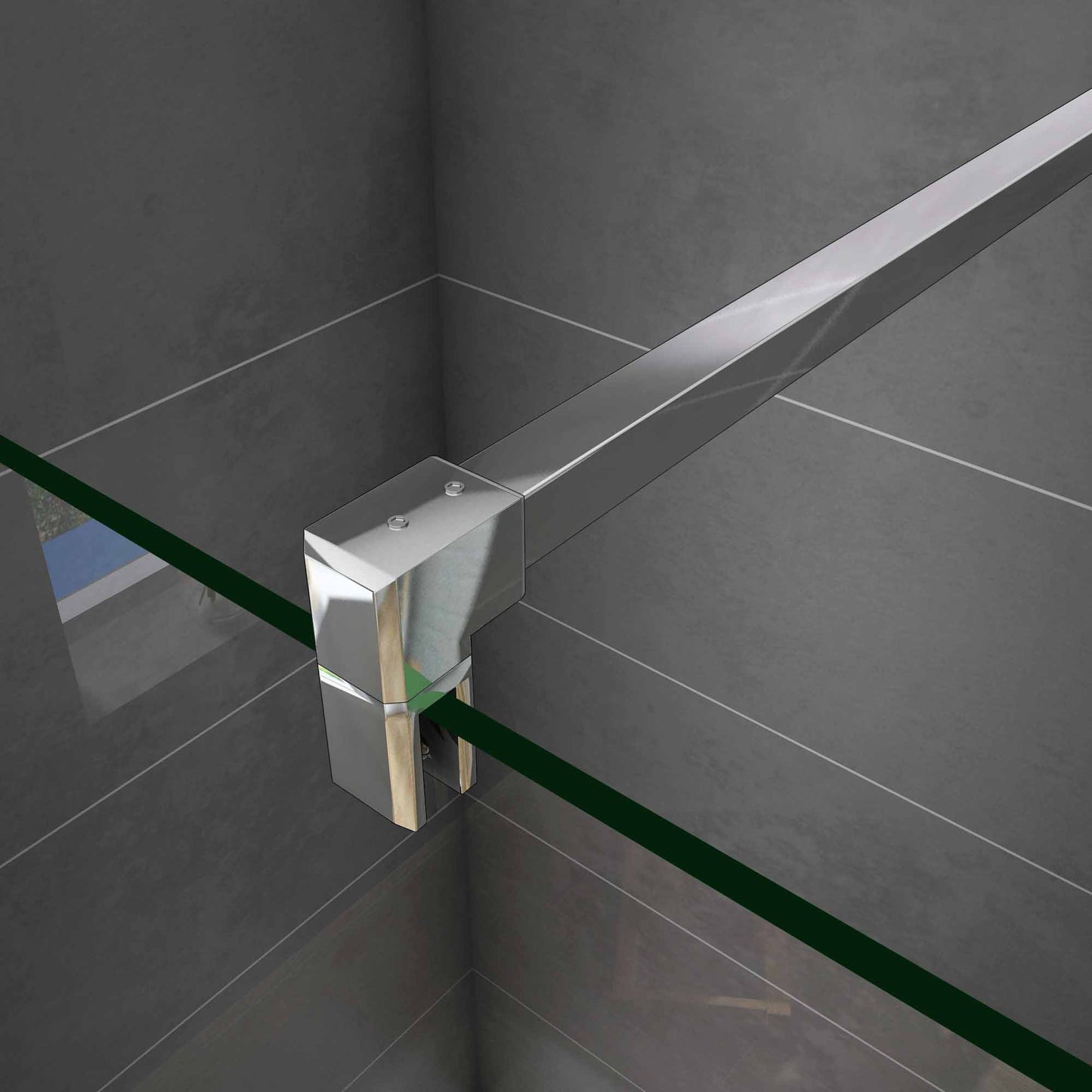 Aica 200cm Parete Per Doccia Walk In Vetro Temperato Trasparente Anticalcare 10mm Con Barra Stabilizzatrice