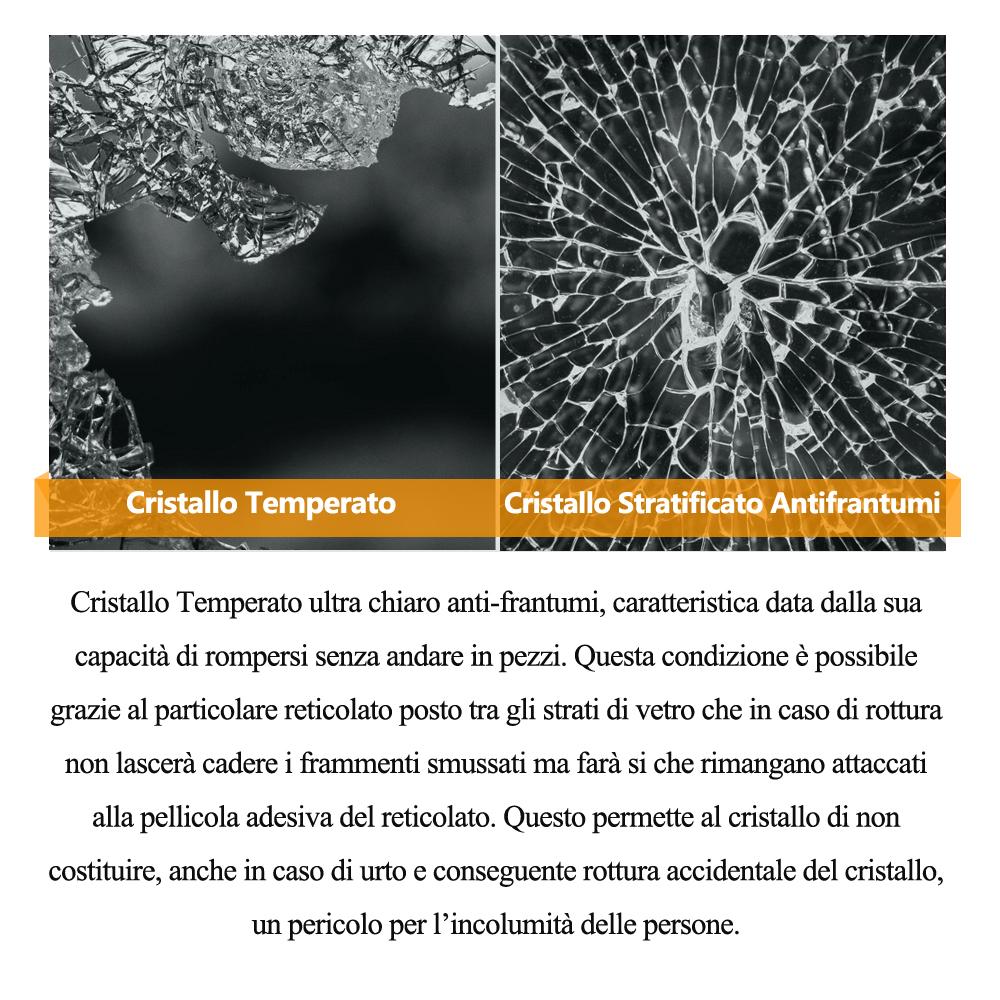 Aica Parete Per Doccia Walk In Alta 200cm Vetro Temperato Anti-frantumi Anticalcare 8mm Striscia Opaca Barra Stabilizzatrice Tagliabile 90 cm