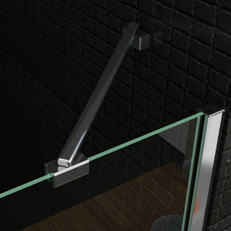 Aica 195 cm Box Doccia Semicircolare Doppia Porta con Cerniere Vetro 6 mm Temperato Trasparente Anticalcare con Barra Stabilizzatrice