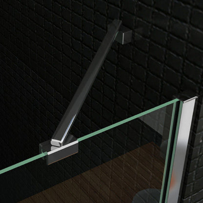 Aica 195 cm Box Doccia Semicircolare Doppia Porta con Cerniere Vetro 6 mm Temperato Trasparente Anticalcare con Barra Stabilizzatrice