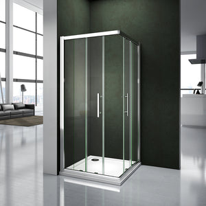 aica-box-angolare- Aica box doccia cabina doccia 185cm scorrevole angolare cristallo temperato trasparente 6mm