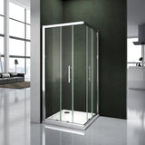 aica-box-angolare- Aica box doccia cabina doccia 185cm scorrevole angolare cristallo temperato trasparente 6mm - Consegna gratuita