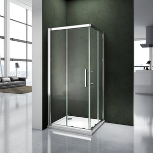 aica-box-angolare- Aica box doccia cabina doccia 185cm scorrevole angolare cristallo temperato trasparente 6mm