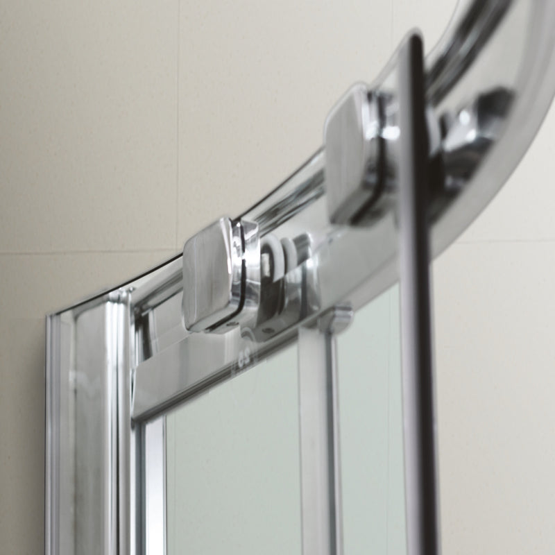 Aica 185 cm Box Doccia Semicircolare Apertura Scorrevole Vetro 6 mm Temperato Trasparente Anticalcare