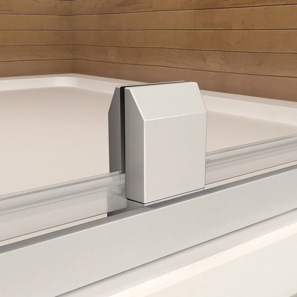 Aica 90x185 cm Porta Doccia Battente Per Nicchia Apertura Pivotante In Vetro 6 mm Temperato Trasparente Telai Con Processo Di Elettroforesi