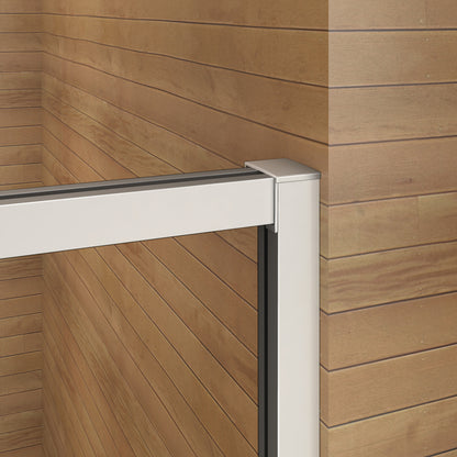 Aica 90x185 cm Porta Doccia Battente Per Nicchia Apertura Pivotante In Vetro 6 mm Temperato Trasparente Telai Con Processo Di Elettroforesi