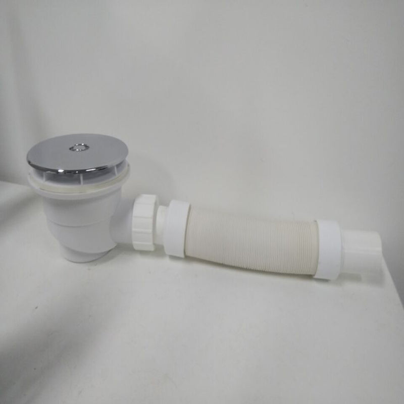 Sifone Pilettone Diametro 90 mm Coperchio In ABS Cromato Lucido+Tubo Di Scarico Regolabile Per Piatto Doccia Aica