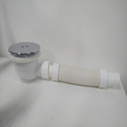 Sifone Pilettone Diametro 90 mm Coperchio In ABS Cromato Lucido+Tubo Di Scarico Regolabile Per Piatto Doccia Aica