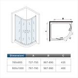 aica-box-angolare- Aica 80x100cm box doccia semicircolare scorrevole in alluminio elettroforesi cristallo temperato trasparente R - Consegna gratuita