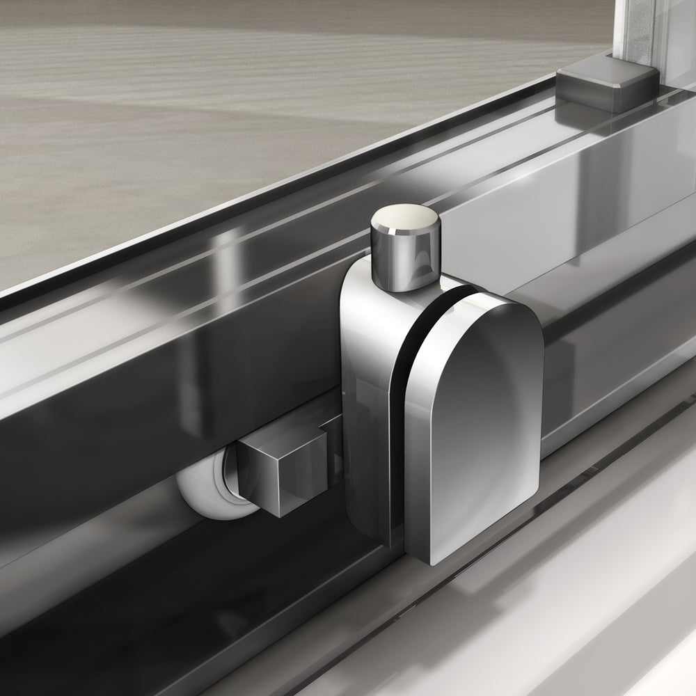 Aica 80X100cm Box Doccia Semicircolare Scorrevole In Alluminio Elettroforesi Vetro Temperato Trasparente R