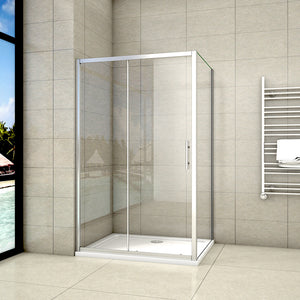 aica-box-angolare- Aica Box doccia angolare, porta con apertura scorrevole e parete fissa, cristallo temperato 5mm,altezza:190cm