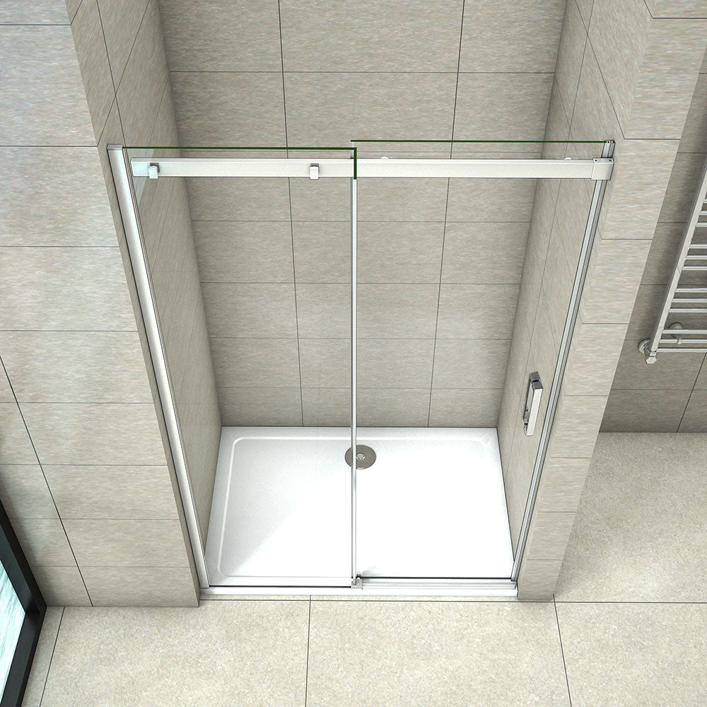 Aica 195 cm Porta Doccia Per Nicchia Anta Scorrevole Ingresso Laterale In Vetro 8 mm Temperato Trasparente Anticalcare