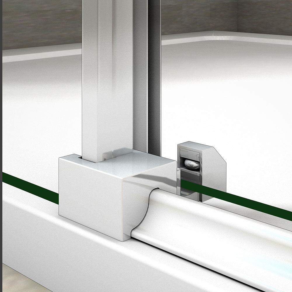 Aica 195cm Box Doccia Angolare Porta Scorrevole Vetro 8mm Temperato Anticalcare Trasparente Telaio Cromato Lucido varie dimensioni
