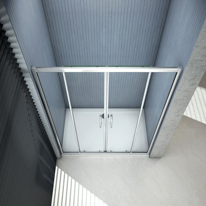 Aica Box Doccia Per Nicchia Doppie Porte Scorrevoli Da Bagno Vetro Temperato Trasparente 120X185cm