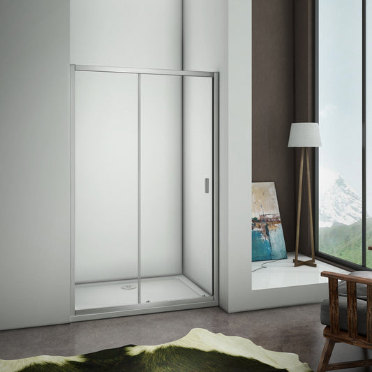 Aica Box Doccia Per Nicchia Porta Scorrevole Telaio In Alluminio Elettroforesi Vetro Temperato Trasparente 6mm