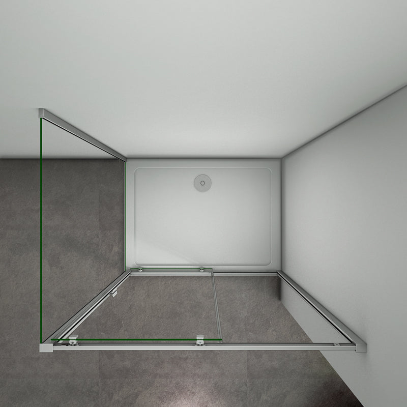 Aica Box Doccia Porta Scorrevole Telaio In Alluminio Elettroforesi Vetro Temperato Trasparente 6mm