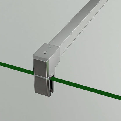 Box Doccia Walk In Parete Fissa in Vetro Temperato da 10 mm Trasparente Anticalcare Barra Stabilizzatrice Cromo Lucido