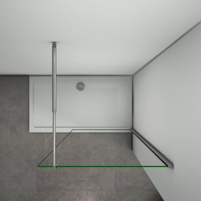Aica Walk In Parete Per Doccia Con Barra Stabilizzatrice Regolabile 70-120cm Vetro 8mm Temperato Trasparente Anticalcare Alta 200 cm