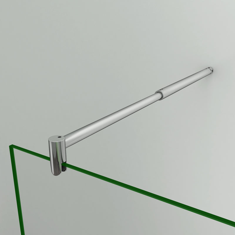 Aica Walk In Parete Per Doccia Con Barra Stabilizzatrice Regolabile 70-120cm Vetro 8mm Temperato Trasparente Anticalcare Alta 200 cm