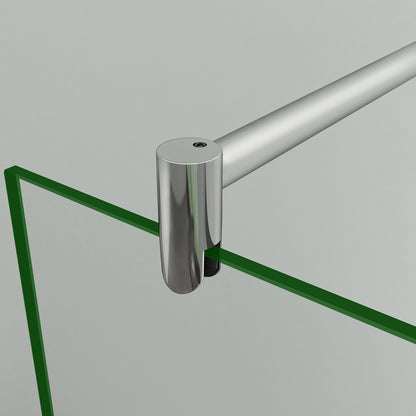 Aica Walk In Parete Per Doccia Con Barra Stabilizzatrice Regolabile 70-120cm Vetro 8mm Temperato Trasparente Anticalcare Alta 200 cm