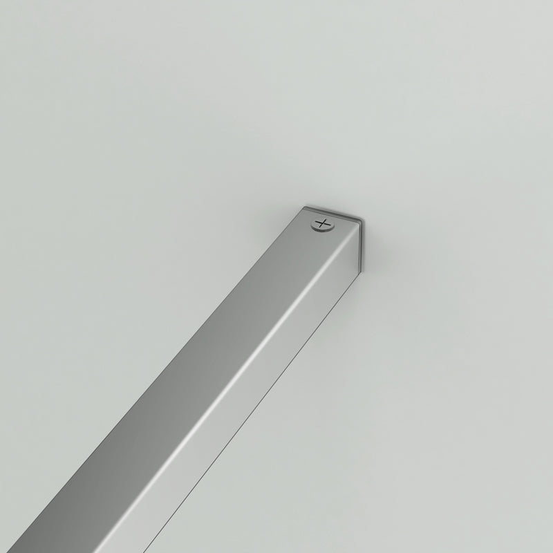 Aica Box Doccia Walk In Parete Fissa Vetro 8mm Temperato Trasparente Anticalcare Alta 2M Barra Stabilizzatrice Tagliabile